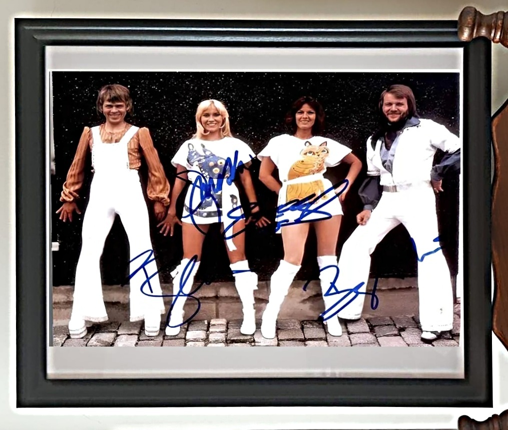 ABBA, 30x45 cm, plátno, tisk, autogram