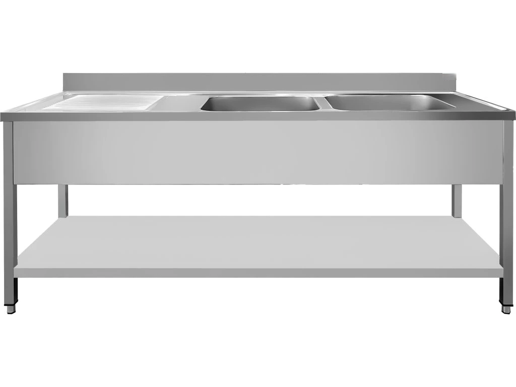 Nerezový dvojdřez s odkapávací plochou