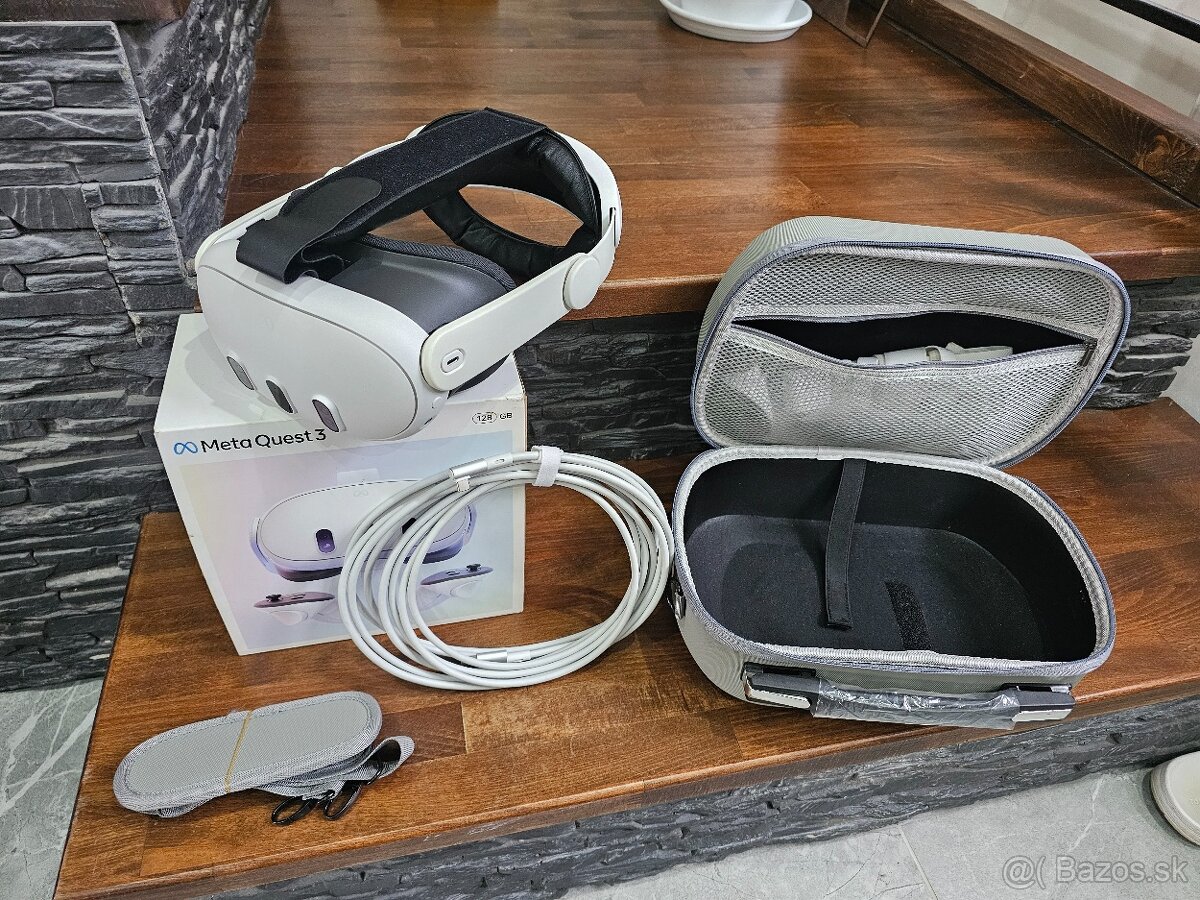 Meta Quest 3 + 5m Kiwi kabel + Kufrik + Strap (VYMENA)