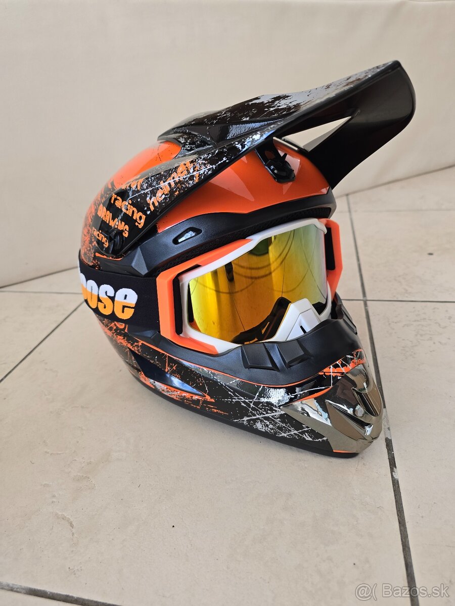 Nová prilva veľkosť M - 56-57cm - Orange Black