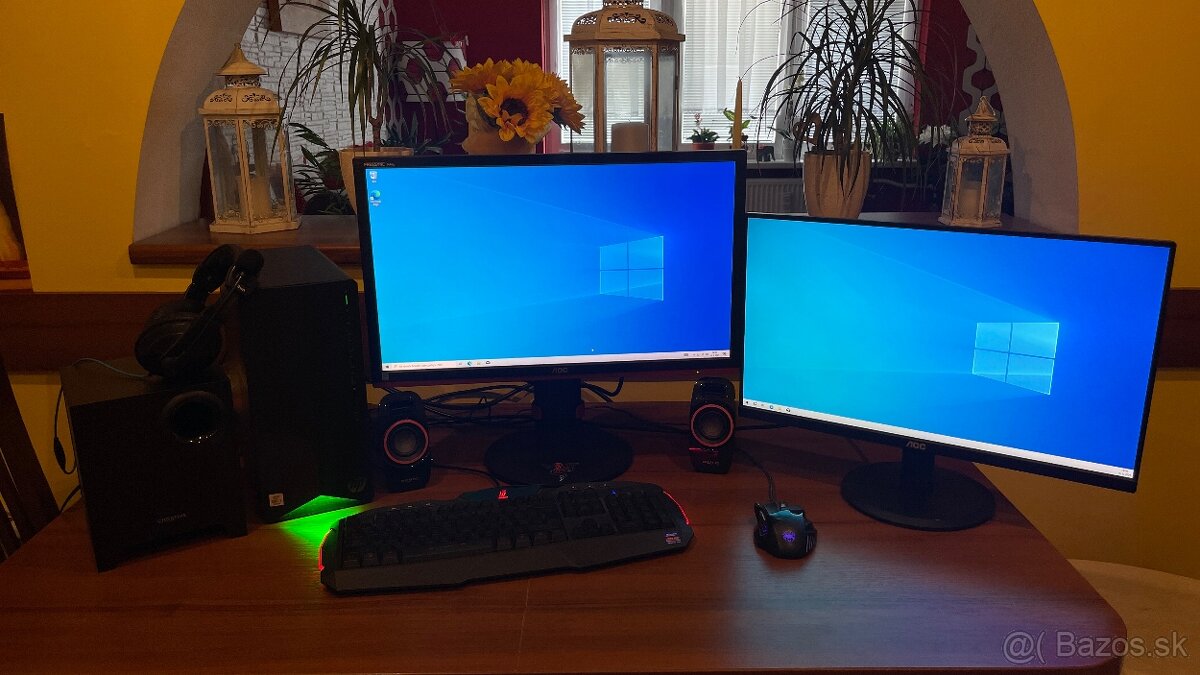 HP i7-10700, RTX 2060 SUPER 8GB, 32 GB RAM + 2× monitor