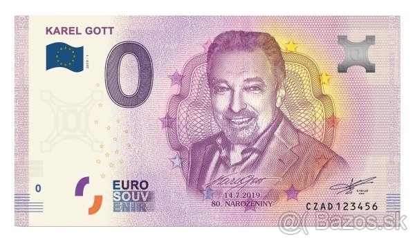 0€ bankovka/0 eurova bankovka - Karel Gott, SNP1, Baťovany