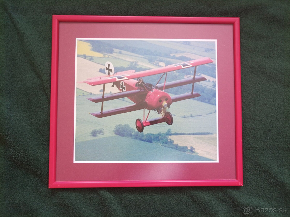 Zarámovaná fotografia lietadlo Fokker Dr.1