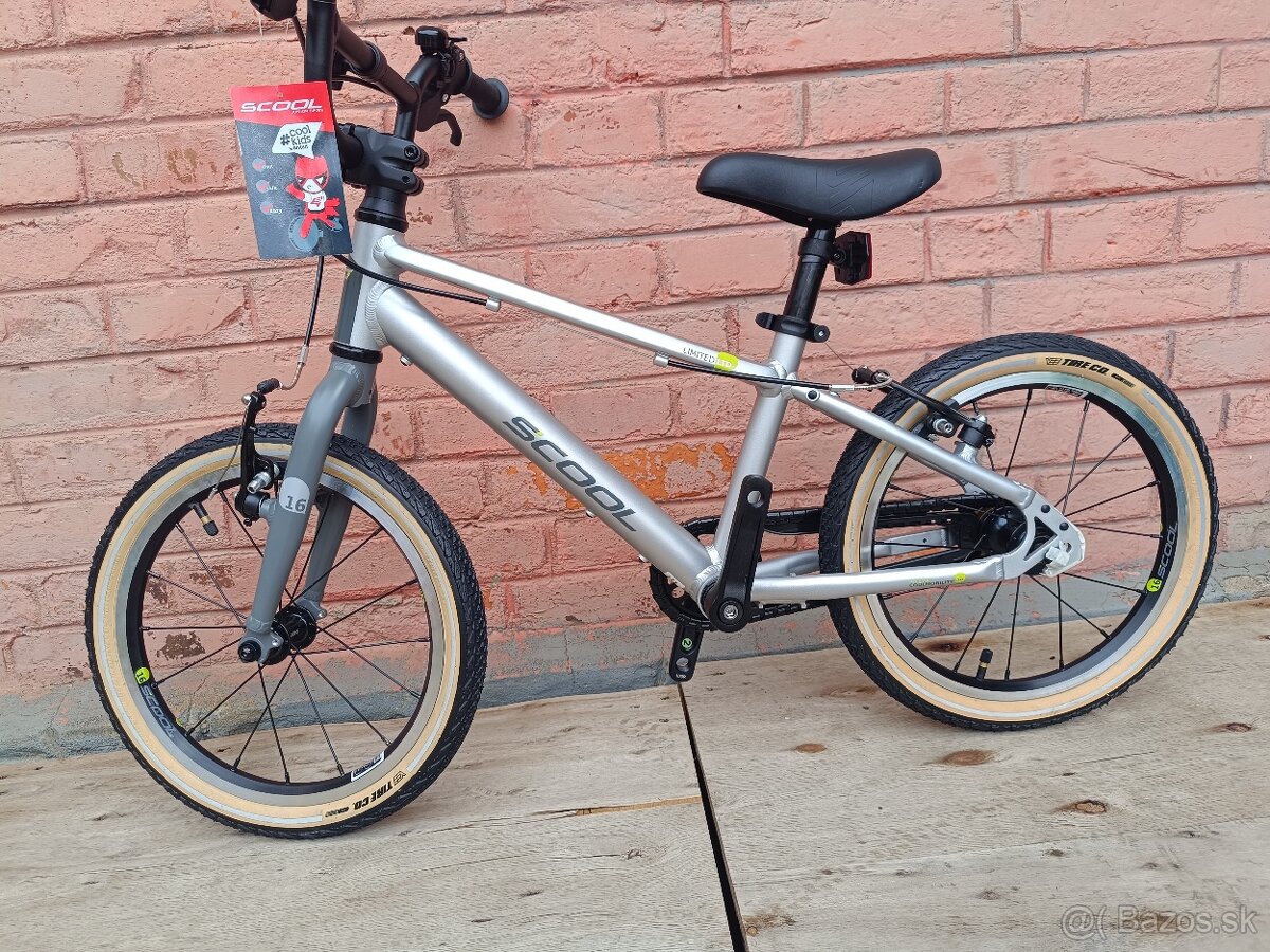 Nový detský bicykel SCool Limited Edition 16" silver