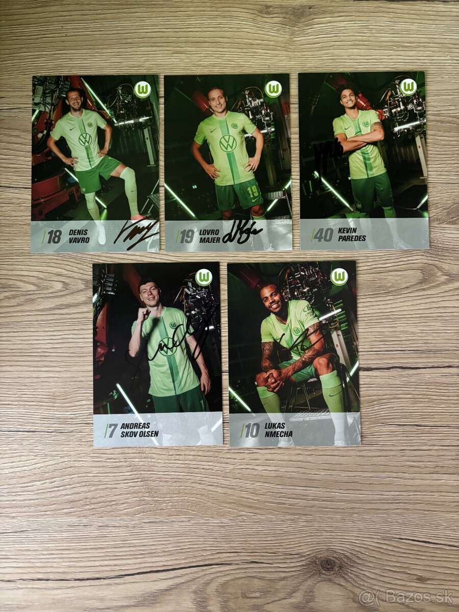 VfL Wolfsburg 2024/25 podpísané kartičky futbal Bundesliga