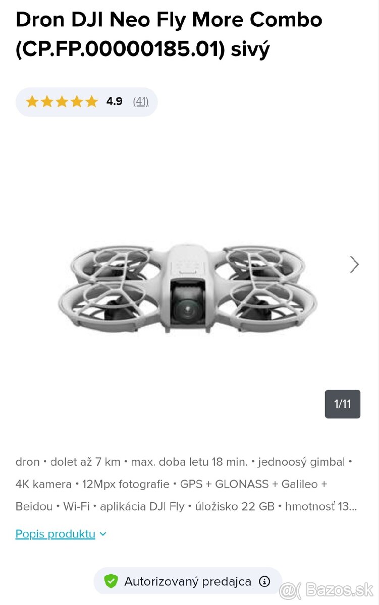 Predam/vymenim DJI NEO FLY MORE COMBO