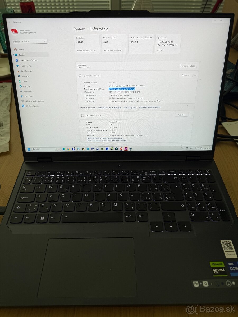 Lenovo Legion Pro5 16IRX8, i9 32GB - herný PC - 2023