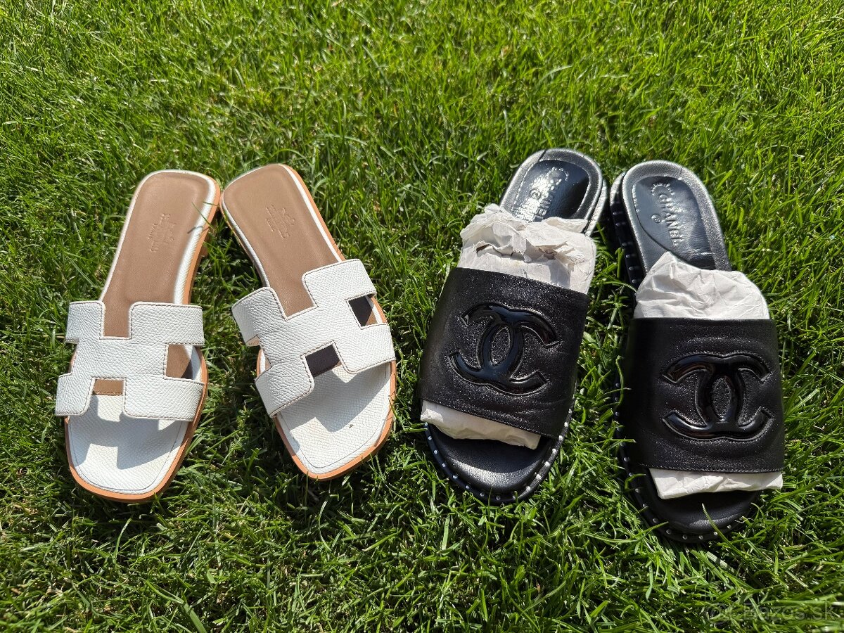 Hermes a chanel slapky