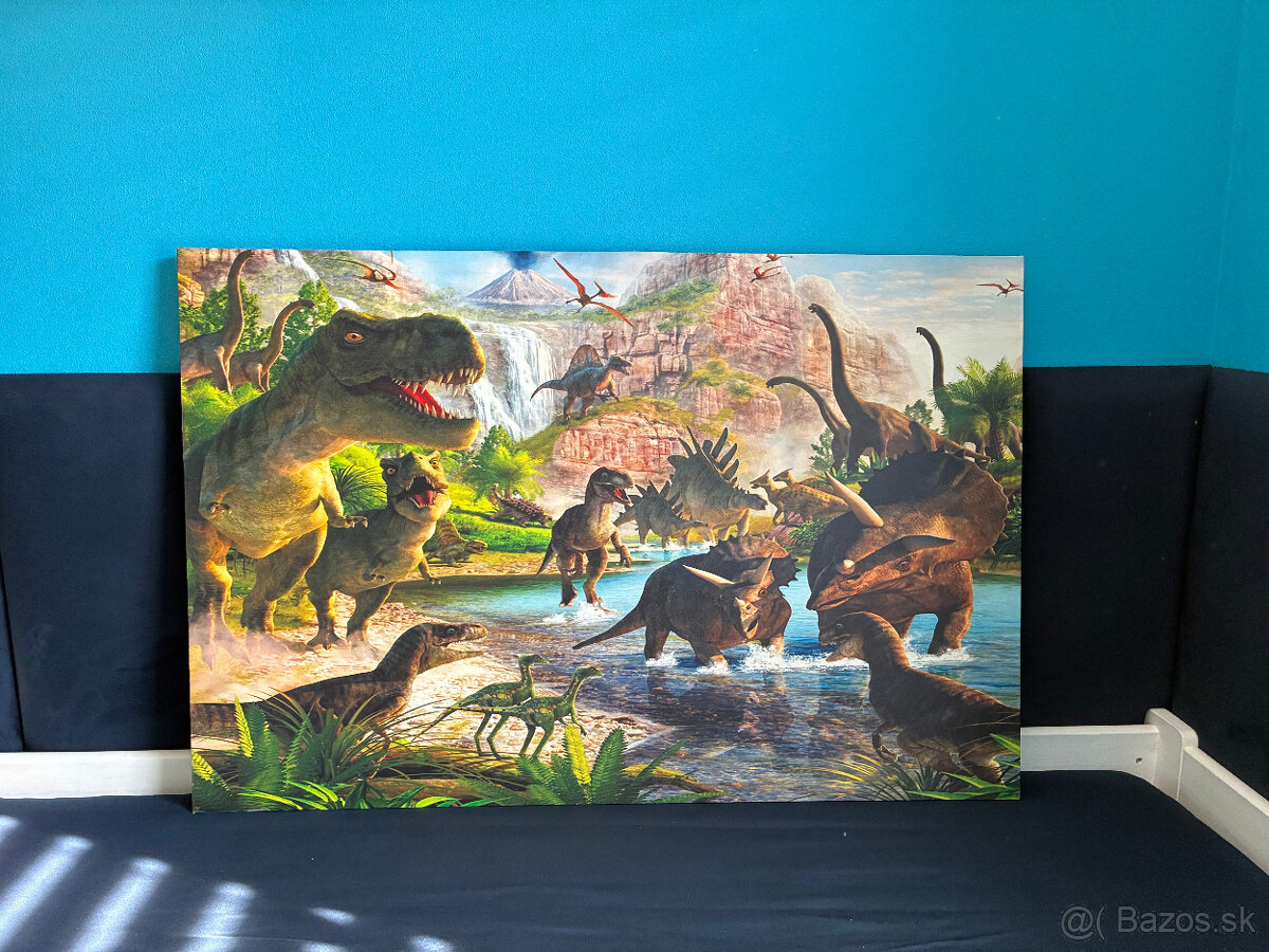 Velky obraz dinosaurov na stenu (platno)