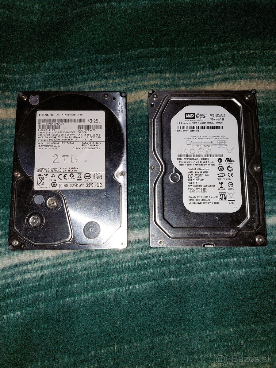 HDD 2TB a 160GB