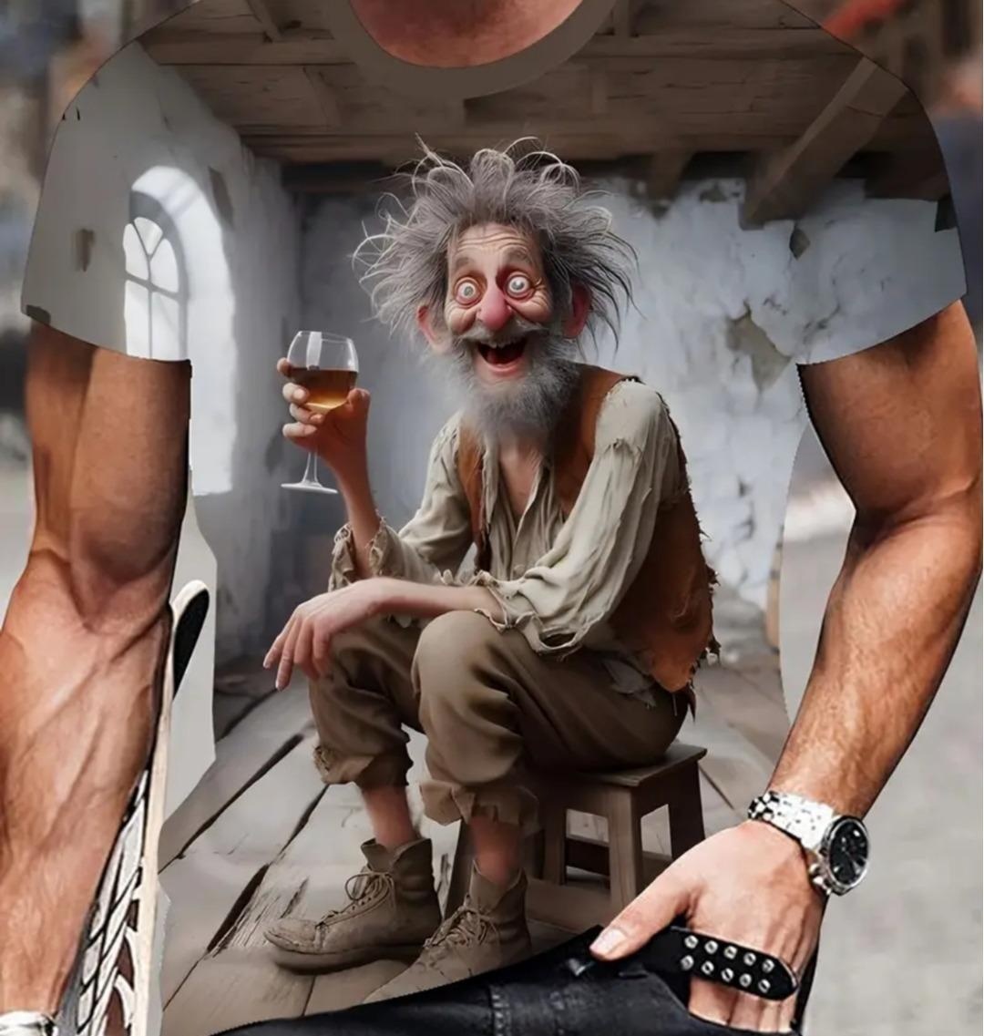 PÁNSKE TRIČKO XXL S 3D POTLAČOU FUNNY DAY