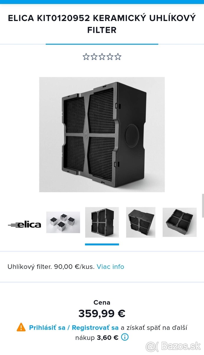 Nový Elica KIT0120952 keramický uhlíkový filter