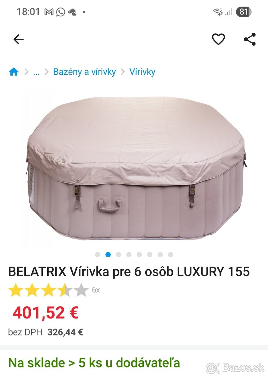 Vírivka BELATRIX pre 6 osôb