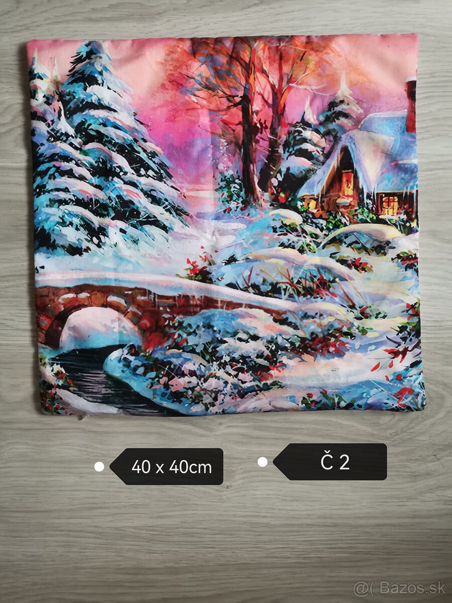 Vianočné obliečky na vankúš 40 x 40cm NOVE