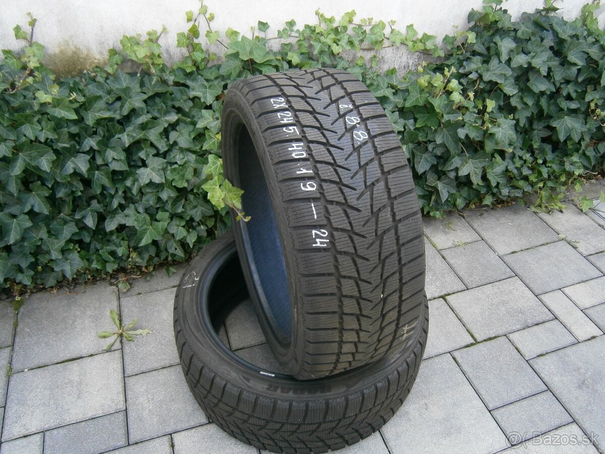 Predám 2x zimné pneu RADAR 245/40 R18 98VXL