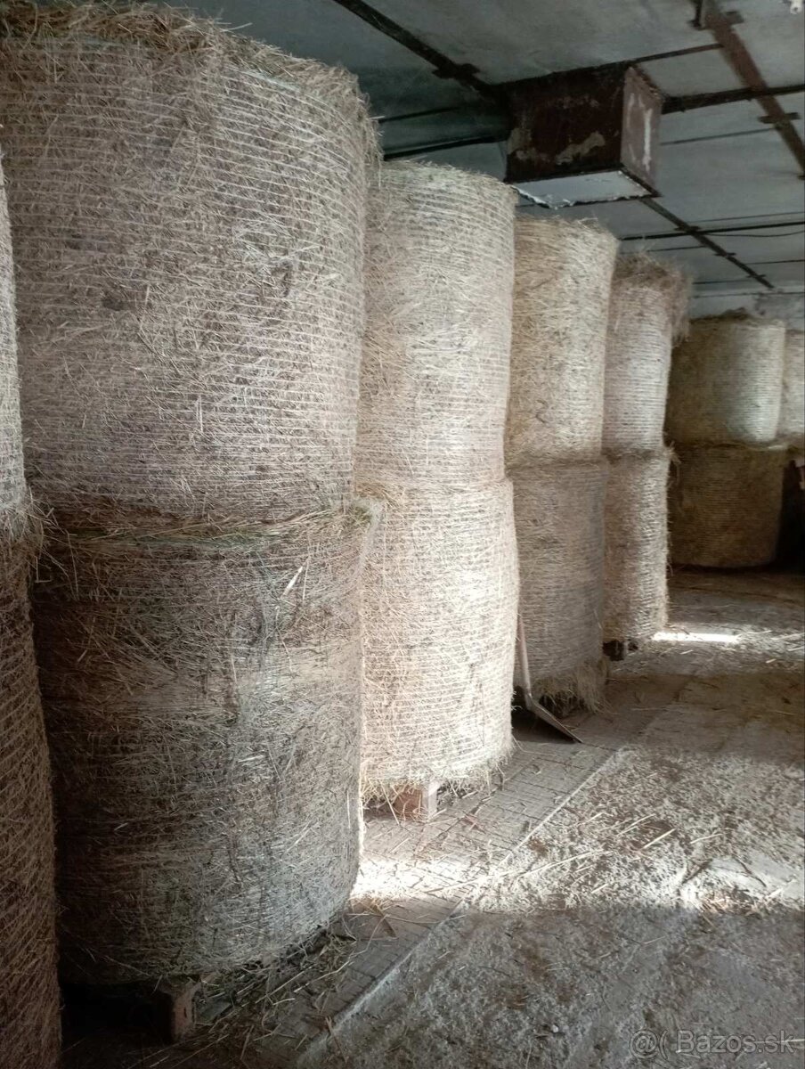 Na predaj balíky sena a slamy