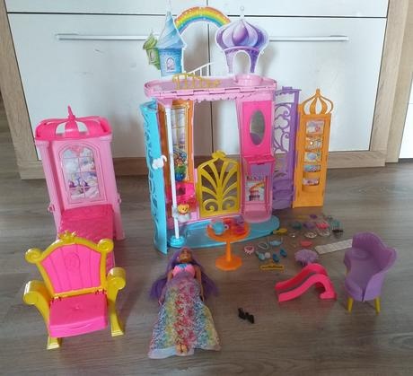 Barbie domček Dúhový zámok,bábika princezná zdarma