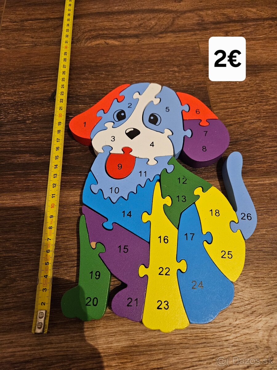 Drevené puzzle psík