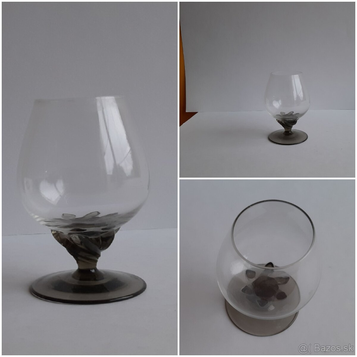 Starožitné sklenené poháre, čierne