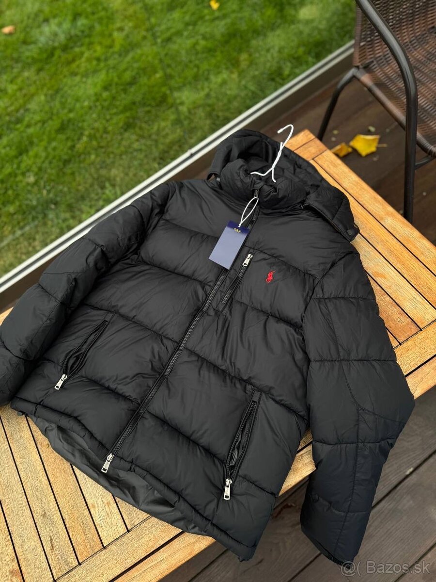 Unisex zimná černá bunda značky Polo Ralph Lauren veľkosť: