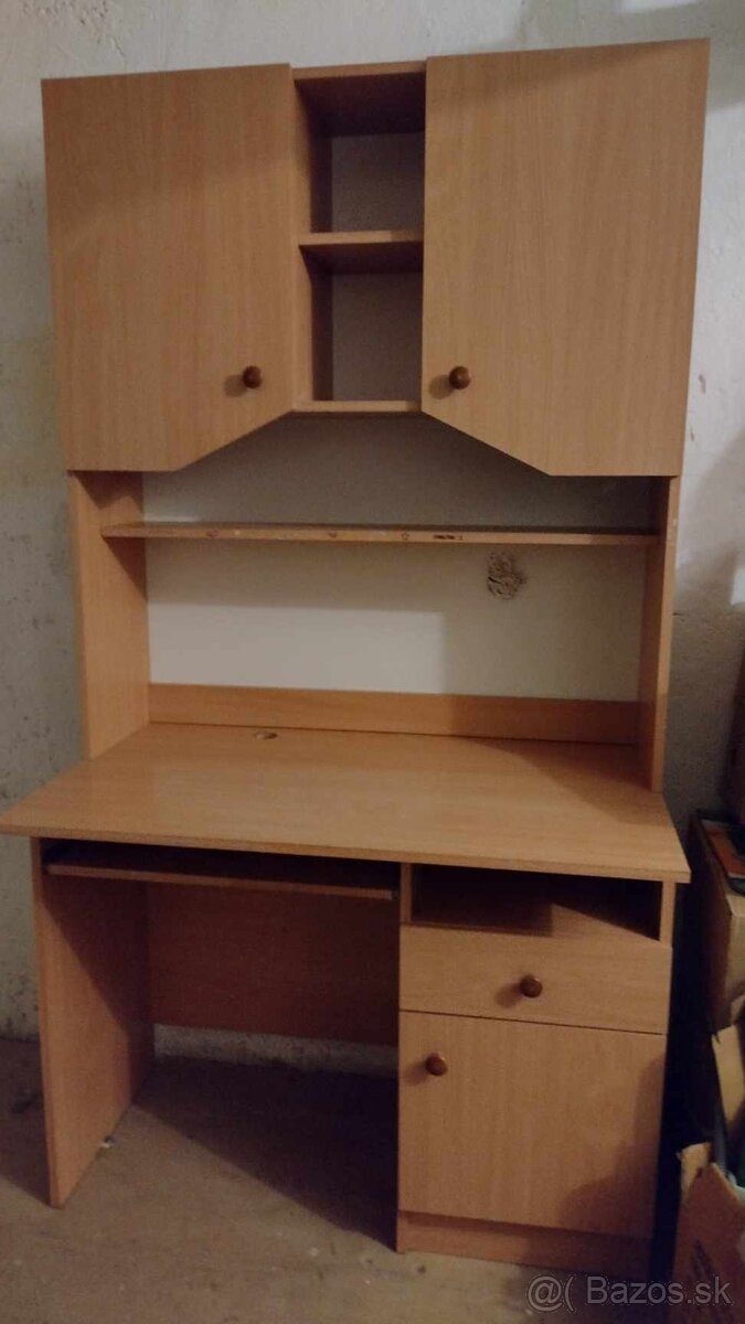 Písací stôl so skriňou + stolový počítač