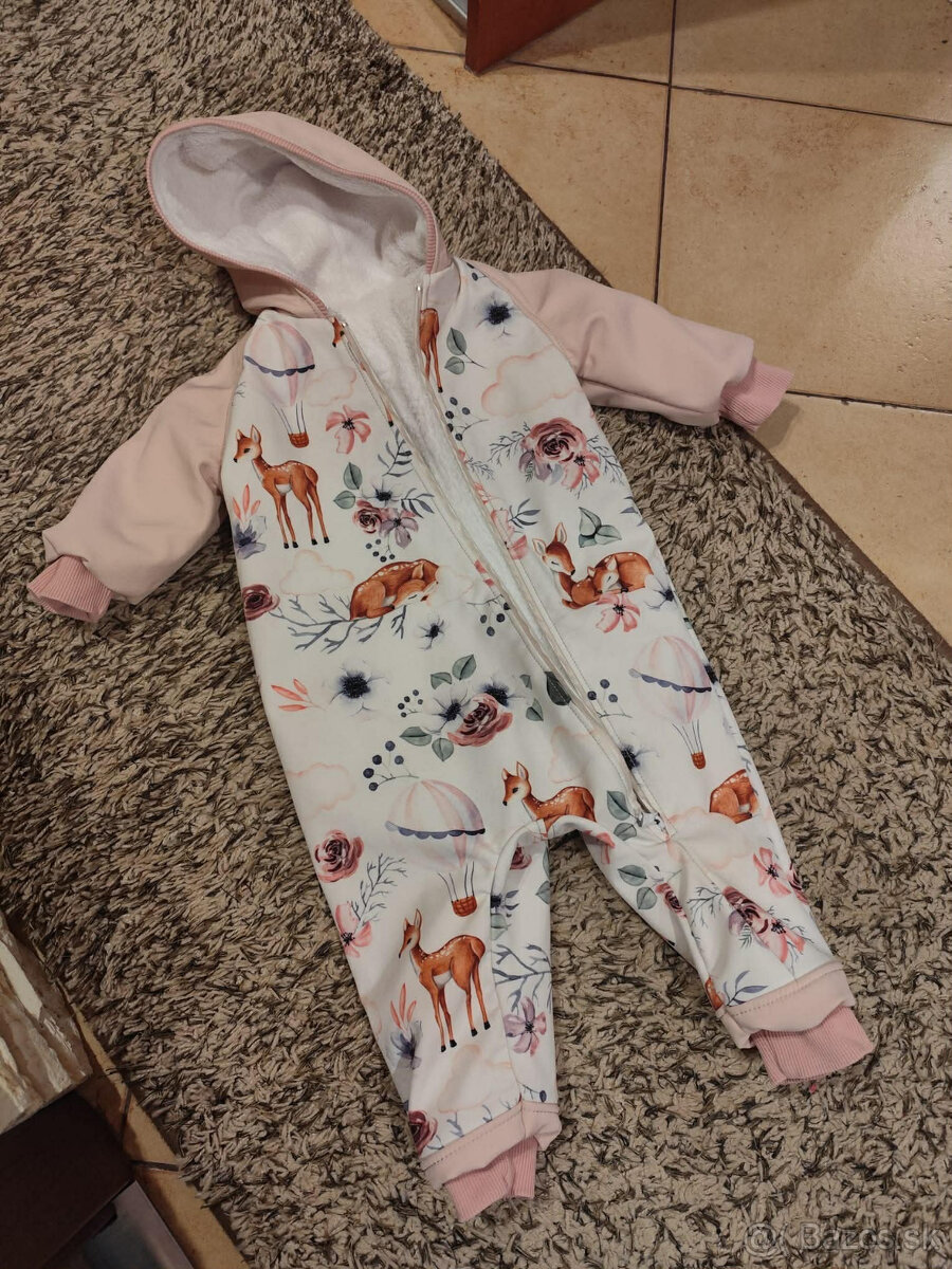 Zateplený softshelový overal veľkosti 80