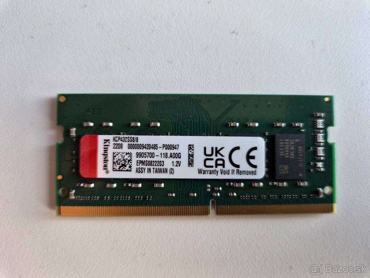 Predam ramku Kingston 8GB DDR4 do notebooku