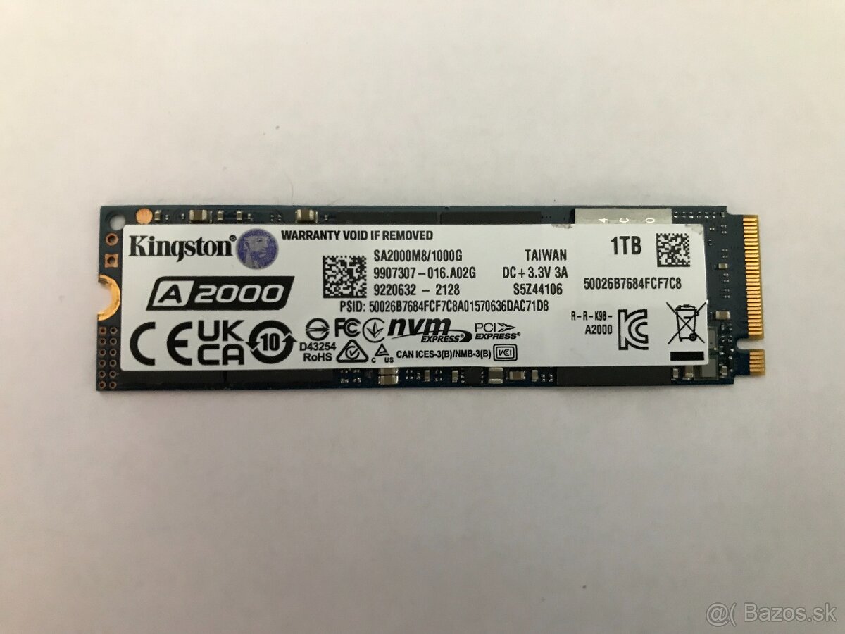 Ssd disk 1TB m.2 nvme KINGSTON.