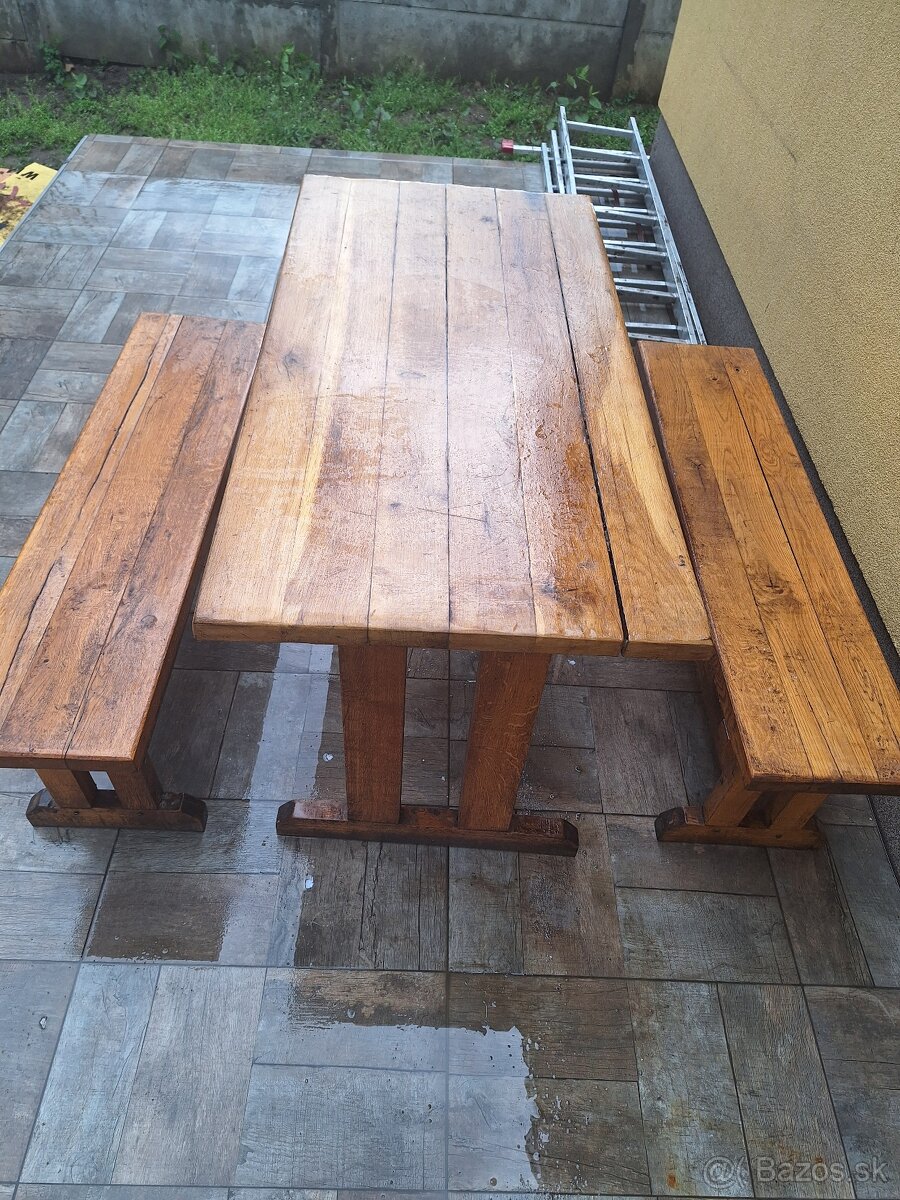 Stol a lavice zahradne sedenie ,.gastro