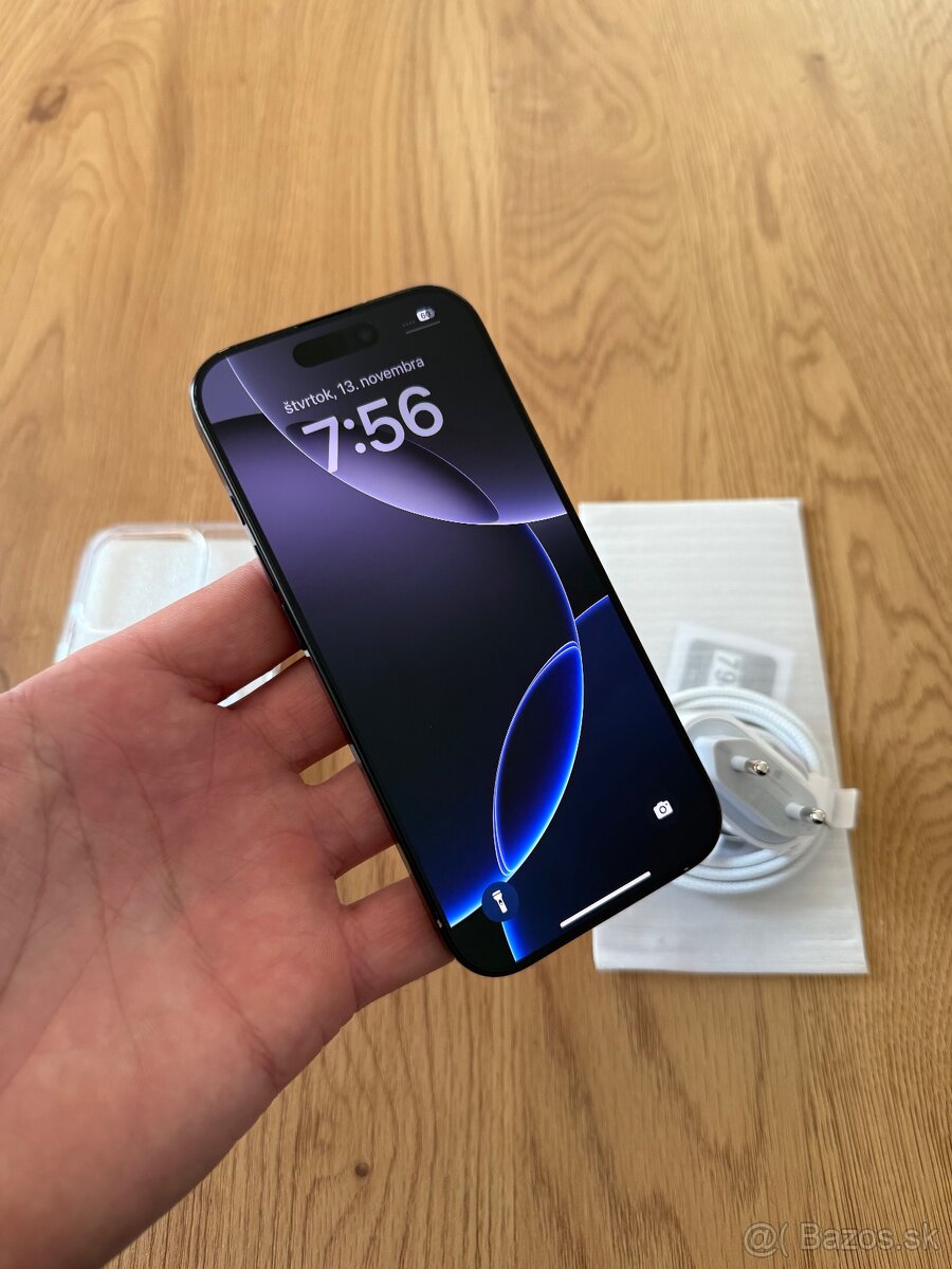 iPhone 16 Pro 128 gb Black Titanium v záruke +príslušenstvo