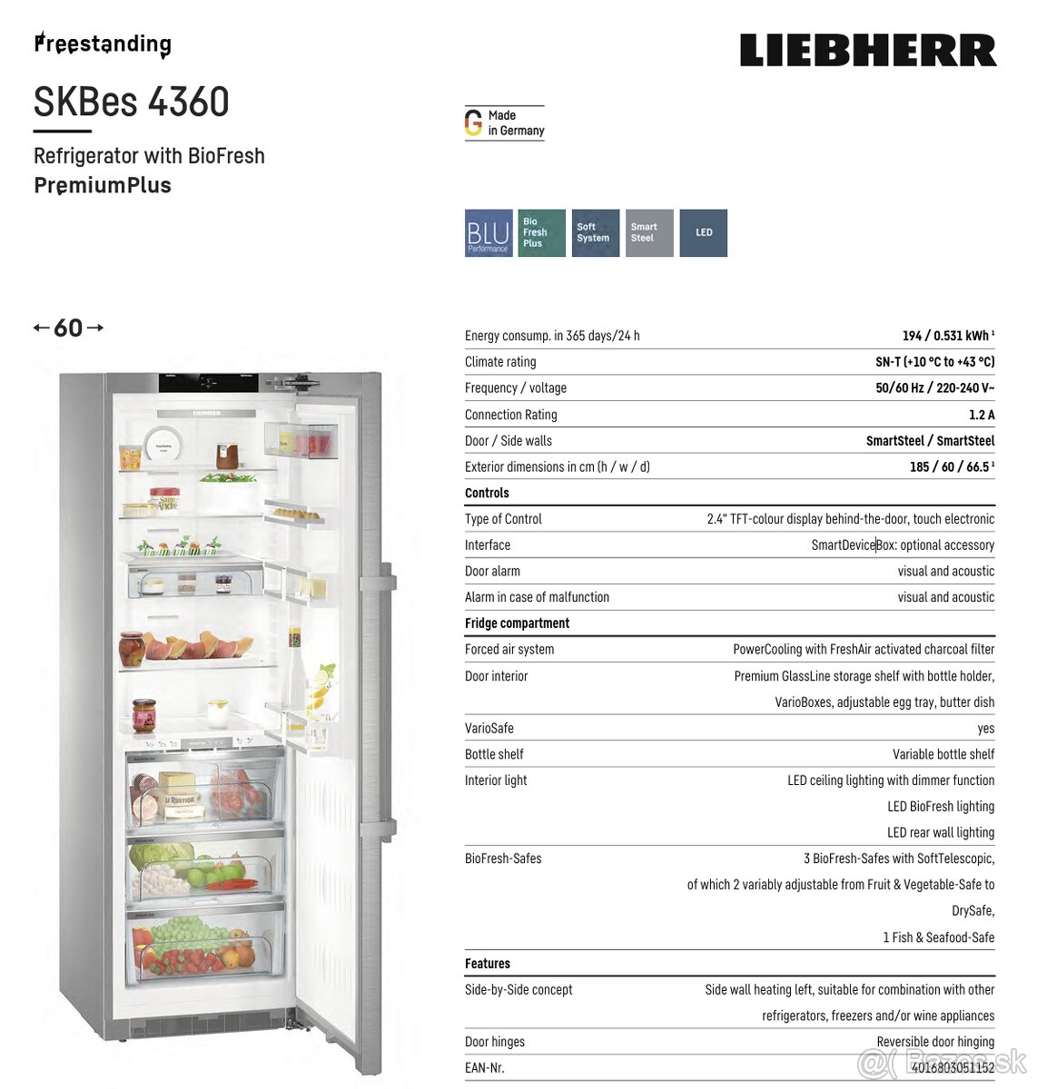 Predam chladnicku Liebherr SKBes 4360 s Biofresh zonou