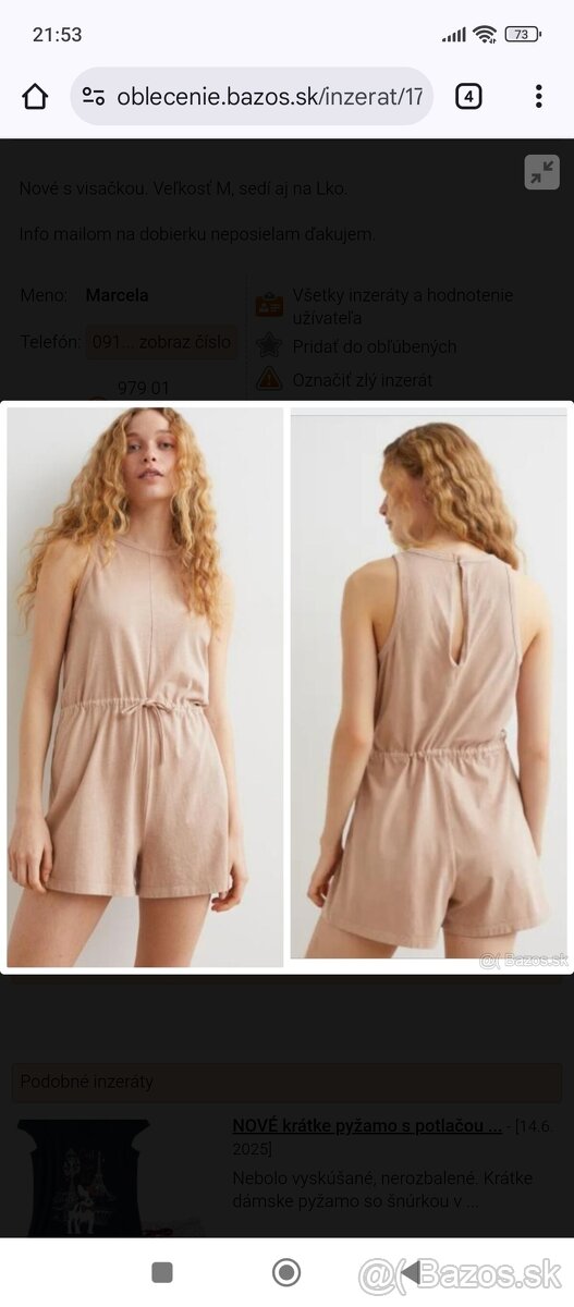 Dámske pyžamo overal v. M/L NOVÉ