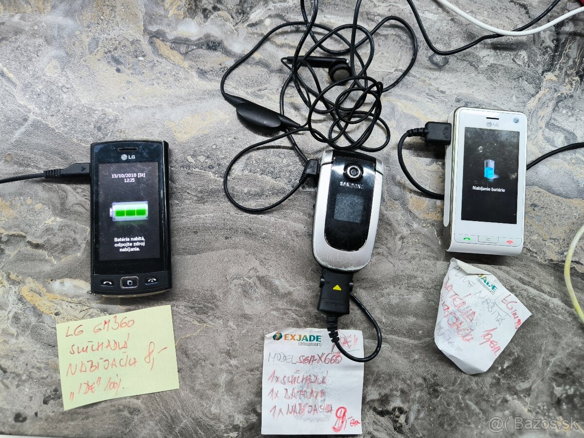 Predám rôzne mobily aj s príslušenstvom LG, Samsung, 8-10e