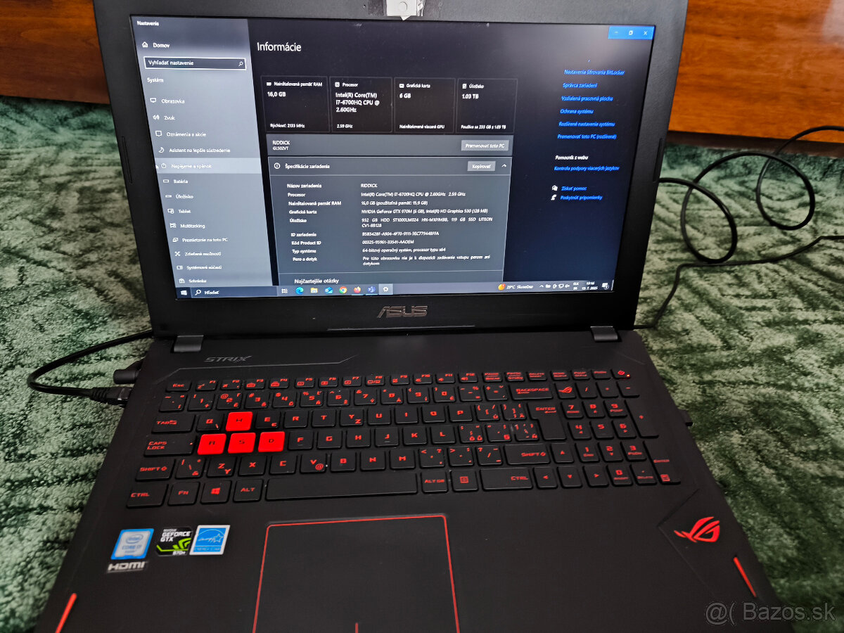 Predám ASUS ROG STRIX GL502