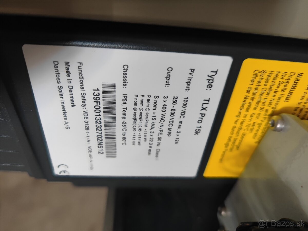 FVE menic invertor solarny striedac danfoss TLX 15k fotovol