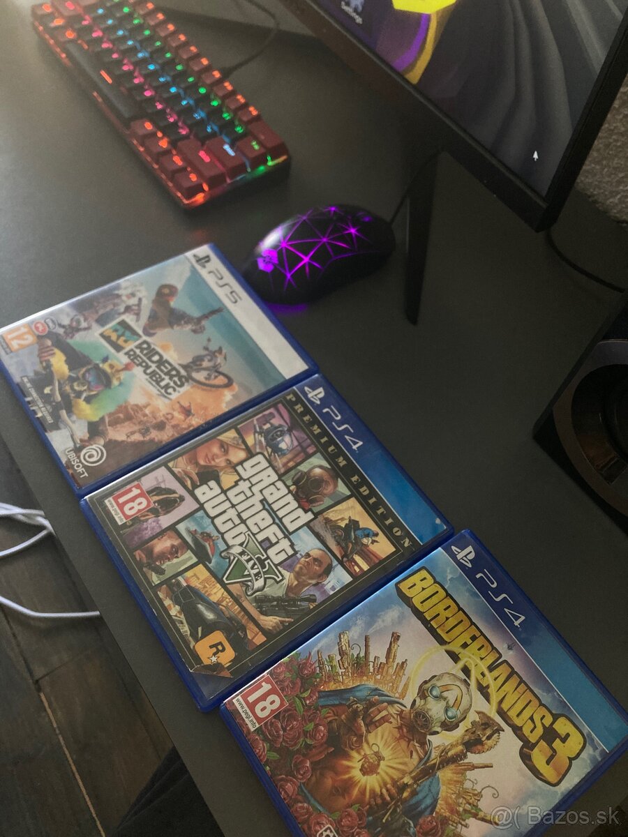 Predám  hry Gta5  borderlands 3 riders republic