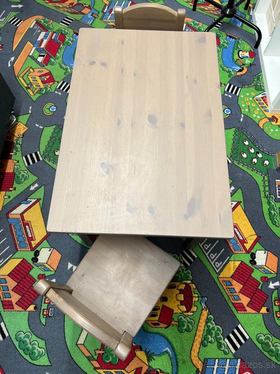 Detský stolík a 2x stolička Ikea sivohnedy set