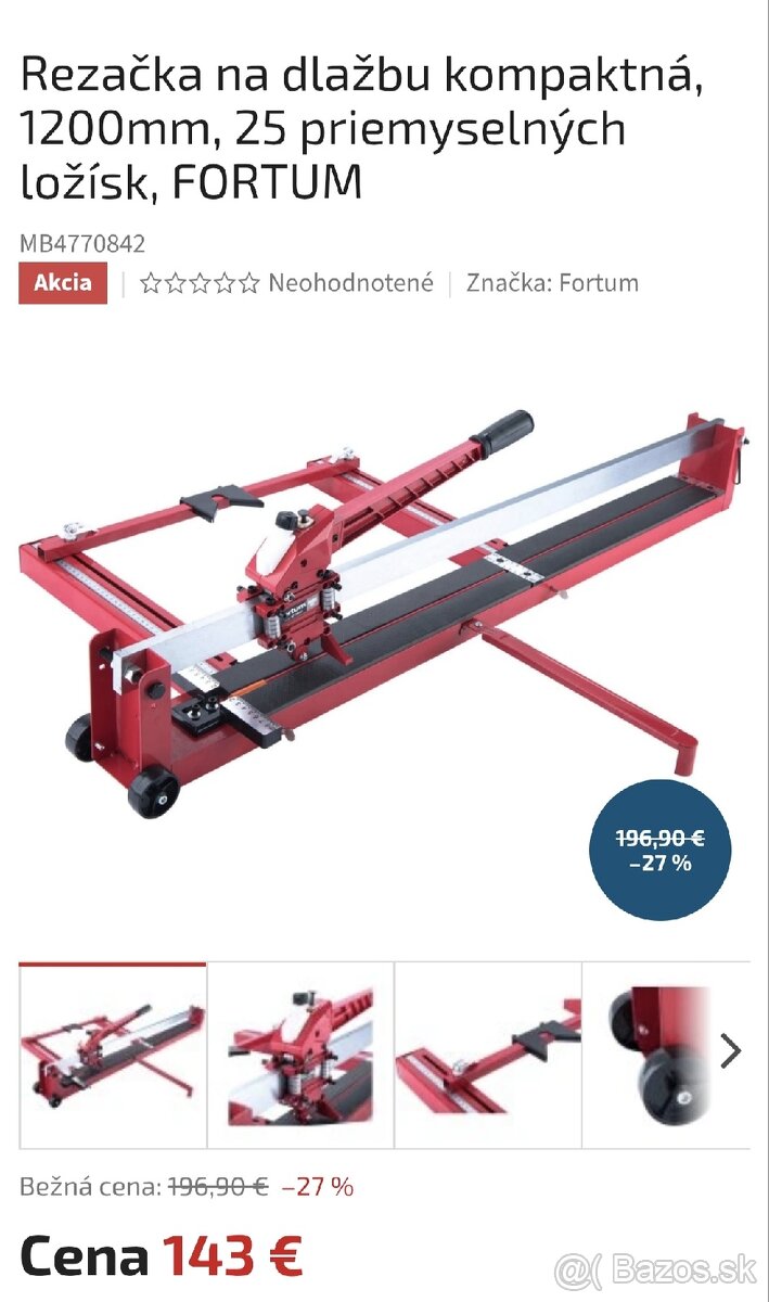 Rezačka na dlažbu značka Fortum