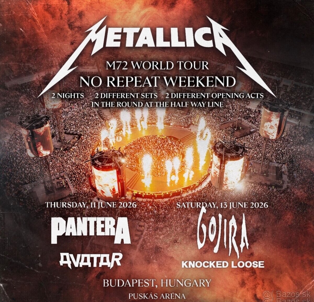 Metallica Budapešť 11.06.2026