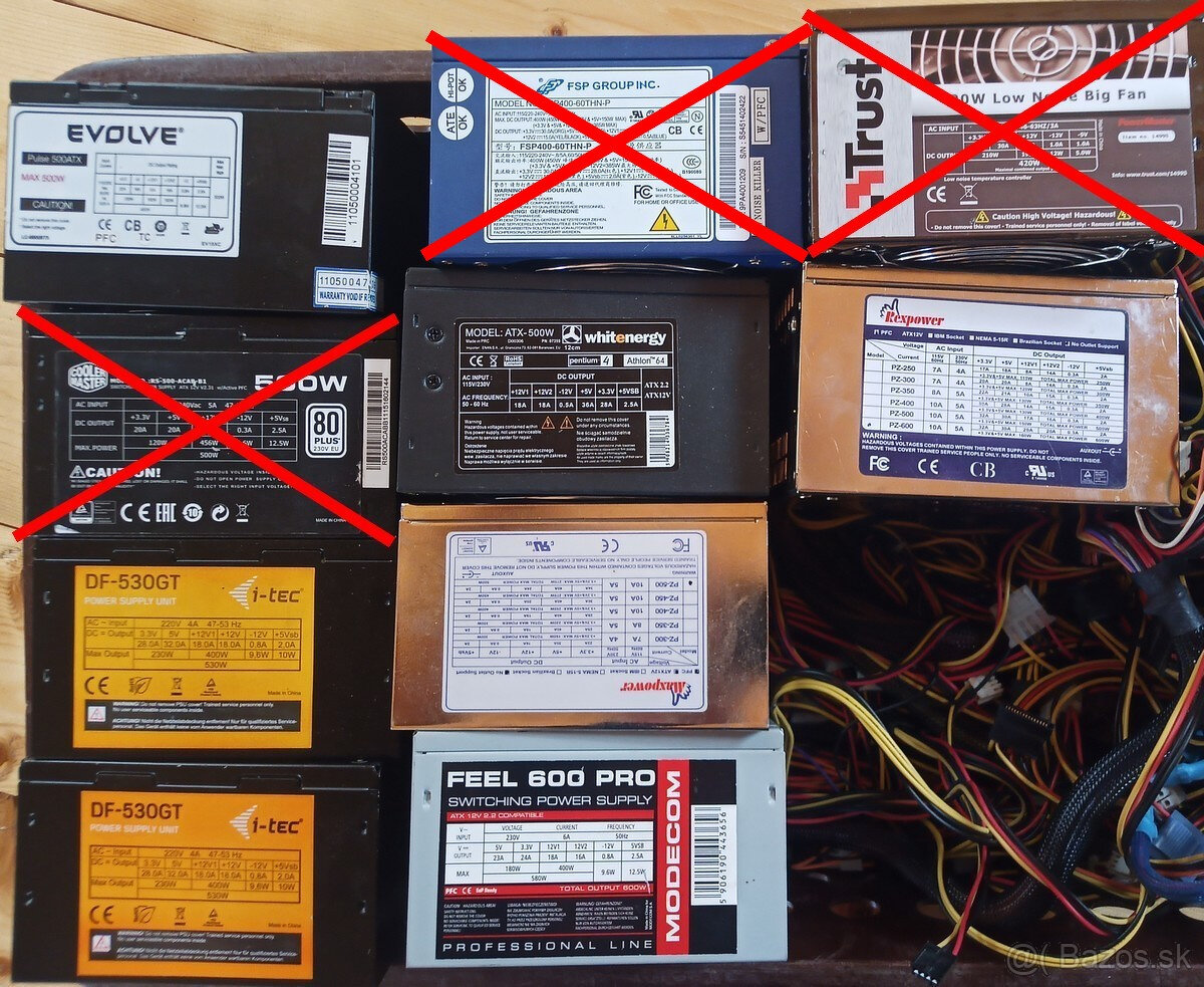 Repasované plne funkčné ATX 400-600W zdroje