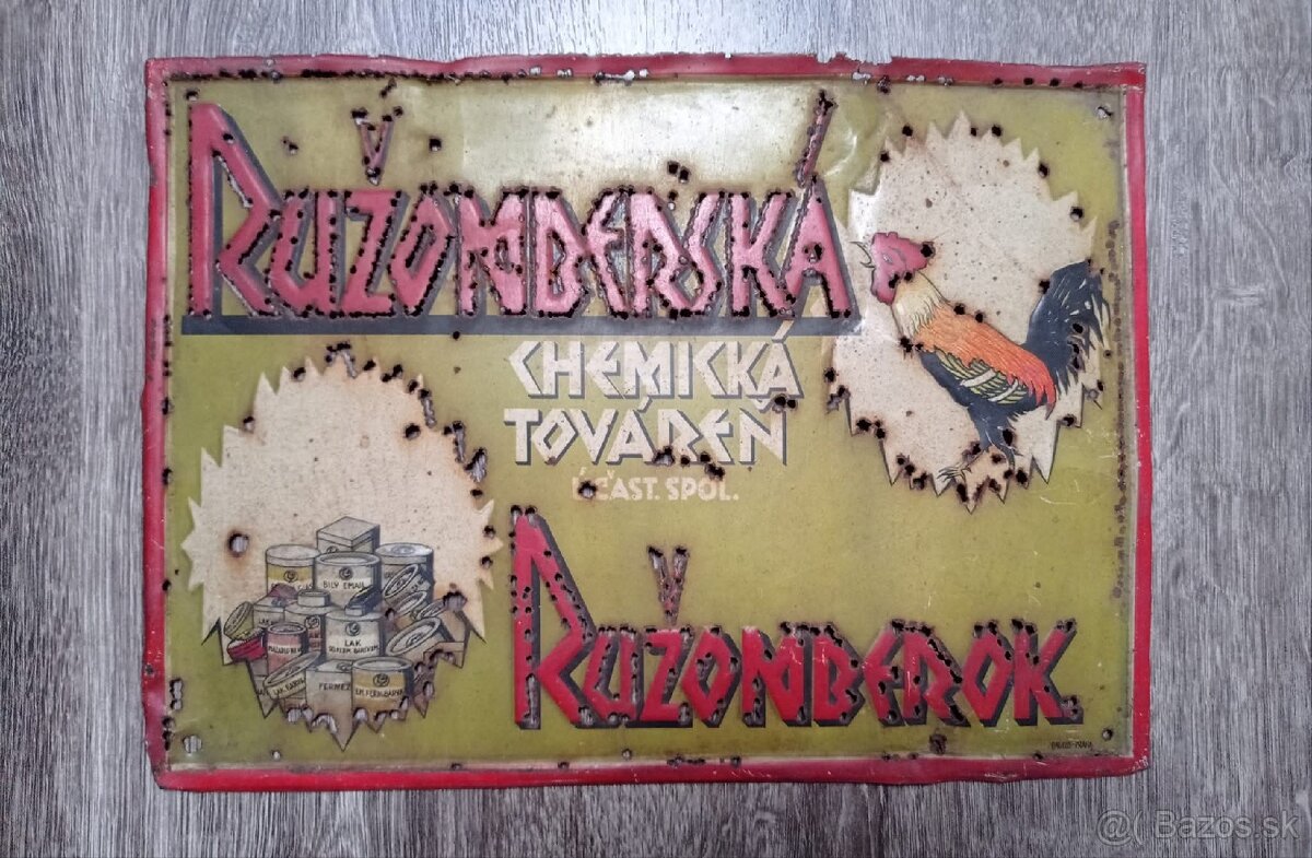 Stará plechová cedula