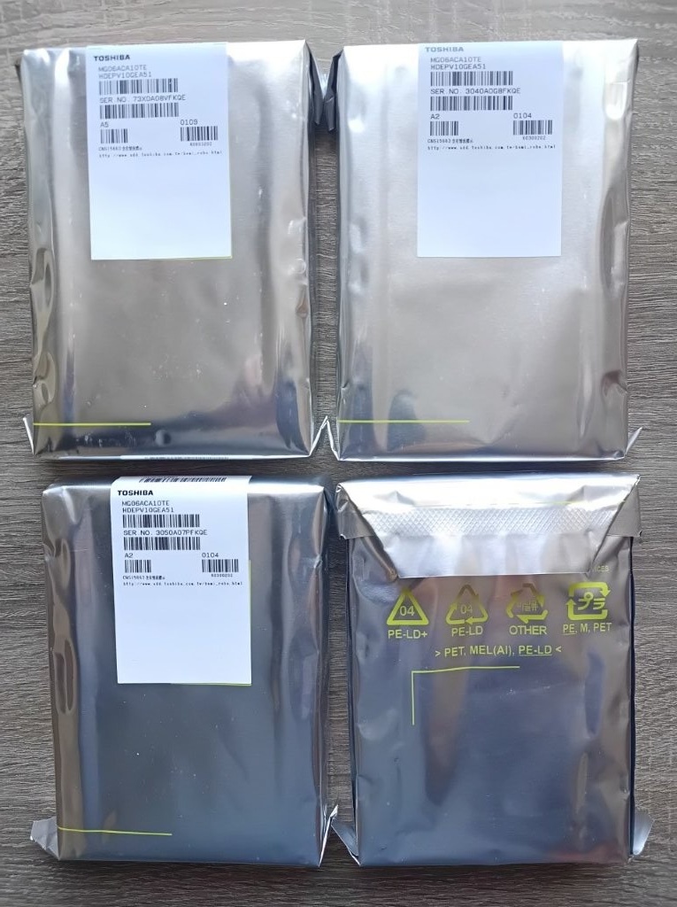 10TB Toshiba MG06 a 8TB MG08 CMR NAS - nepouzite