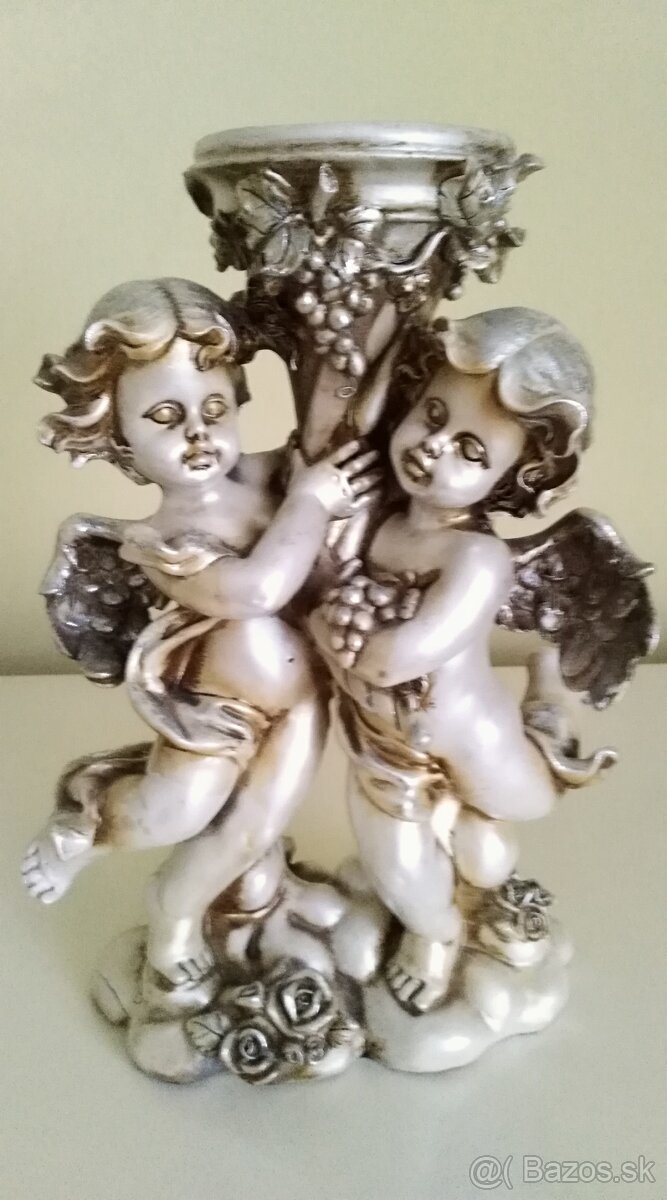 Svietnik Vintage s anjelmi