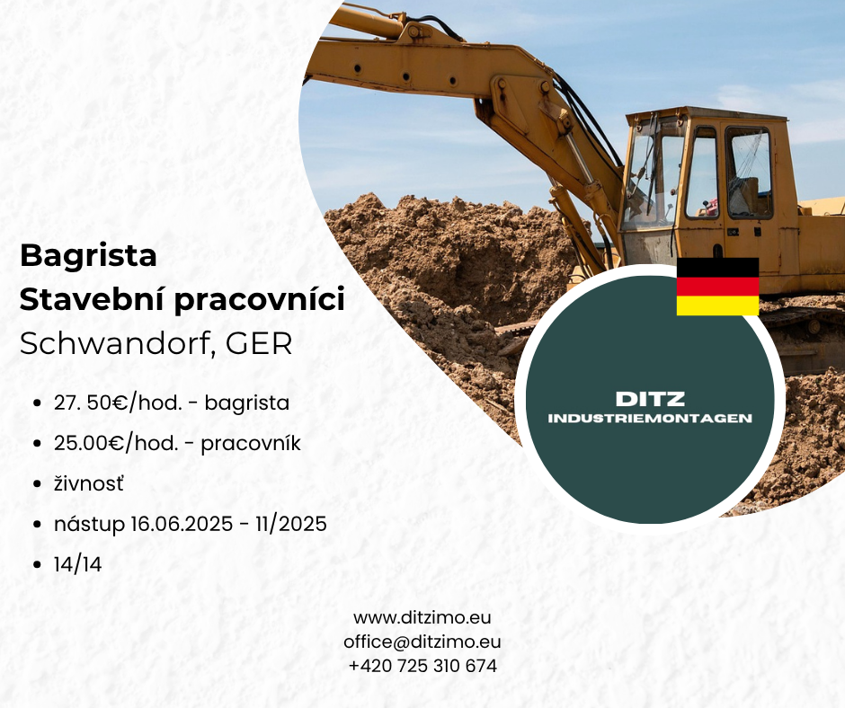 Práca v GER kúsok od CZ Bagristi a Stavební pracovníci