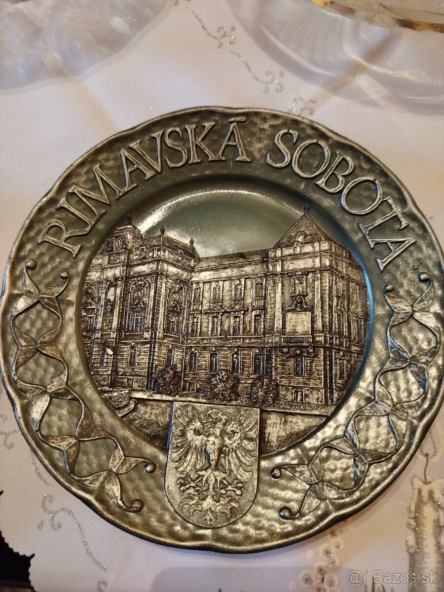 Dekoračný drevený tanier Rimavská sobota