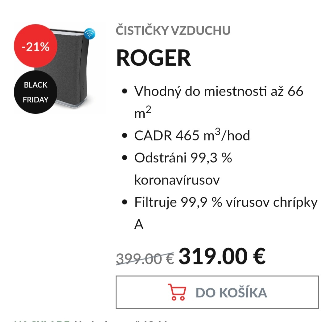Čistiçka vzduch StadlerForm Roger