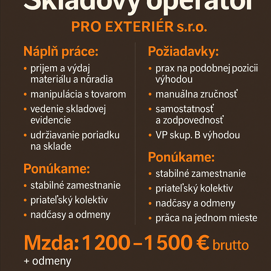 Skladník – PRO EXTERIÉR s.r.o. (Bratislava)