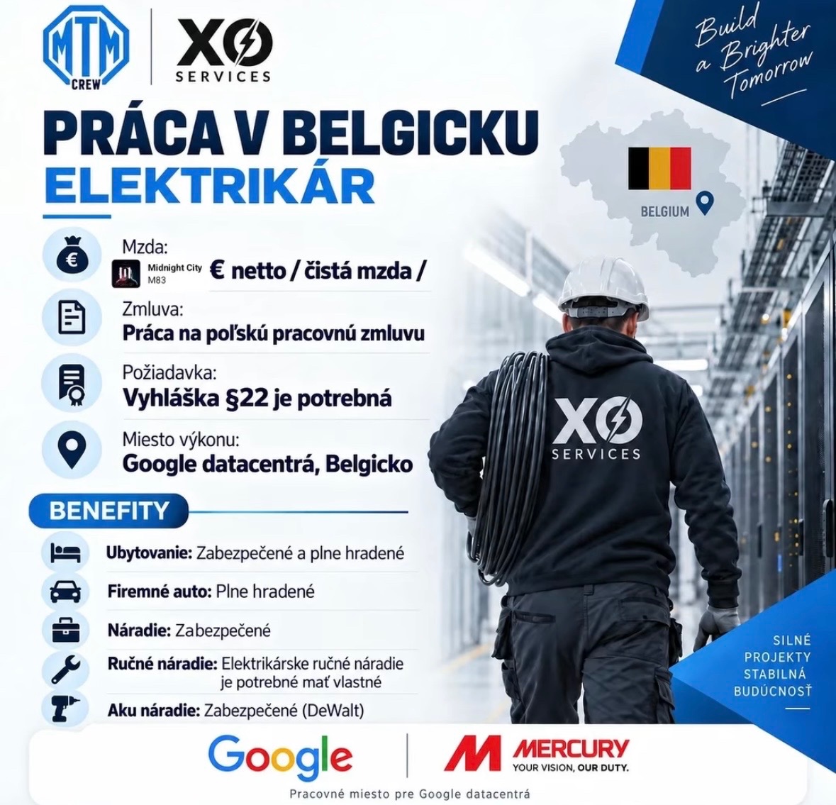 ELEKTRIKÁR V BELGICKU NA ZMLUVU