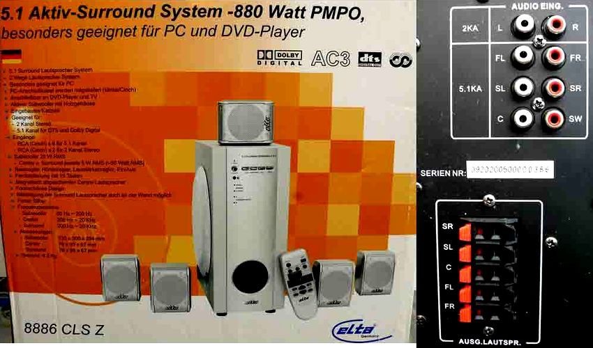 Elta 8886 CLS - 5.1 aktiv audio system  PC , domace kino