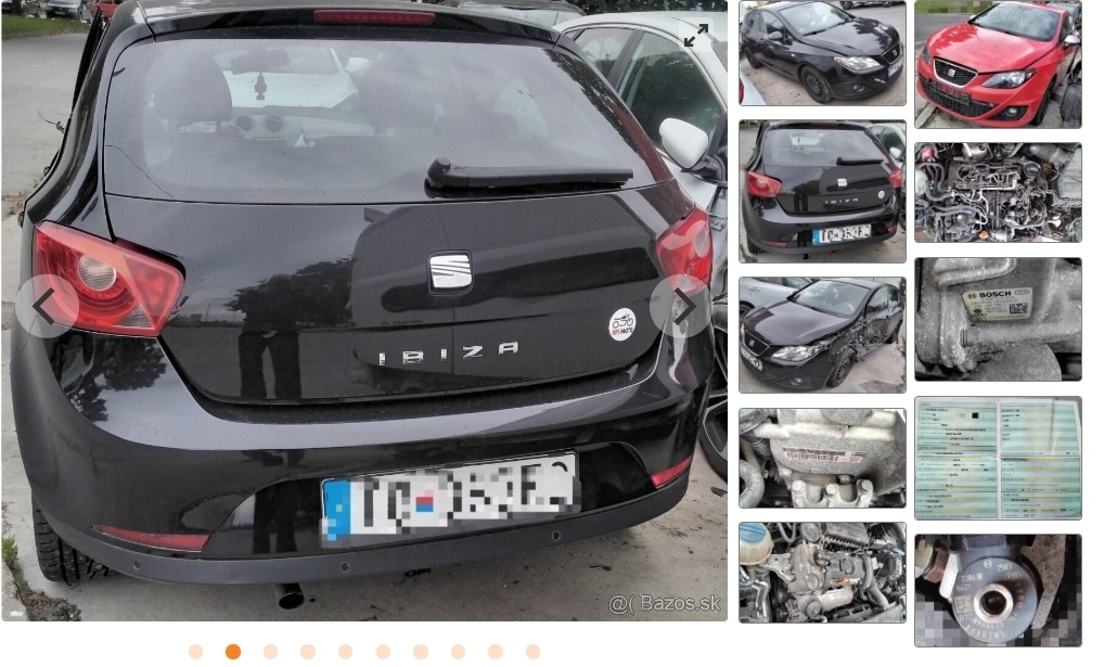 SEAT IBIZA J6 1.6 2010 predám MOTOR BTS, DVERE, NÁRAZNÍK, P